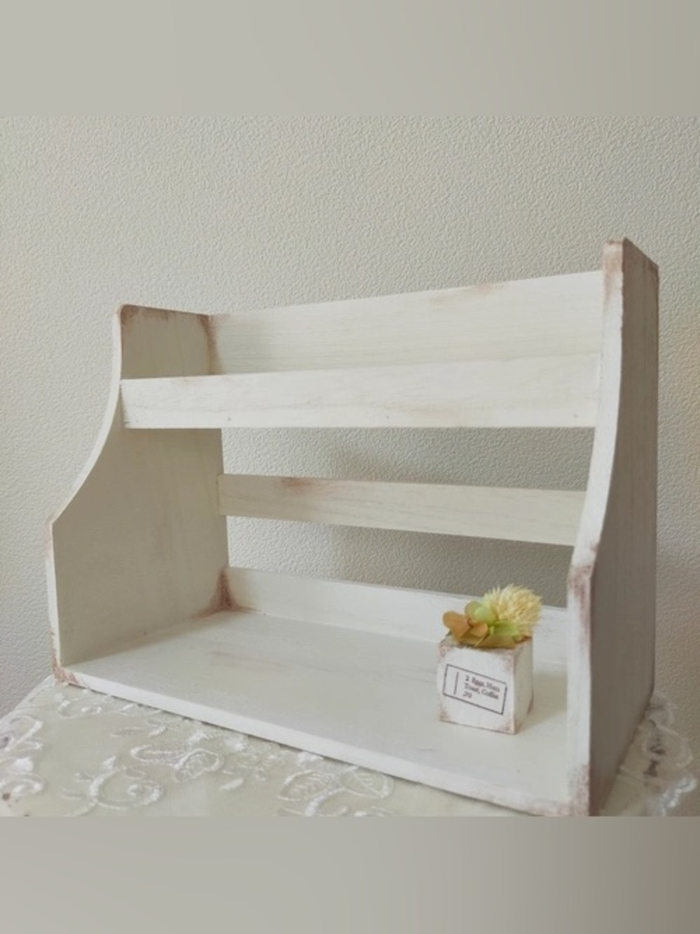 White Shelf storage wooden bathroom room organizer desk